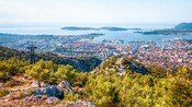 An aerial view of Toulon from Mont Faron, a mountain in Toulon, France