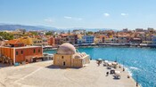 The Old Venetian Harbour of Chania in Crete, Greece