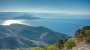 The Ionian Sea from the top of Mount Pantokrator in Corfu, Greece