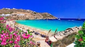 A section of the Agios Ioannis Beach in Mykonos, Greece