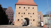The brick archway of Steintor Gate in Berlin