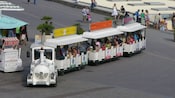 A touring tram designed to look like a train in Cannes, France