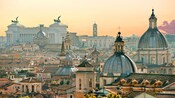 Los edificios y la arquitectura de la ciudad de Roma, Italia