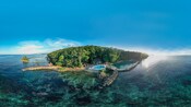 A small island in the middle of the Caribbean Sea