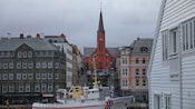 A tugboat docked in the harbor of Haugesund, Norway