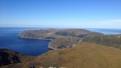 A grass covered peninsula