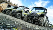 Rows of Utility Terrain Vehicles parked outside
