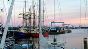Vessels along the Kiel Canal in Kiel, Germany