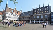 The outside of the Town Hall in Lübeck, Germany
