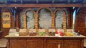 A buffet line at a restaurant