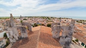 A historical coastal town with clay roofed buildings