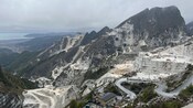 A marble quarry from atop a hill