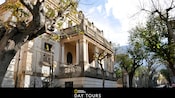 The façade of a 19th century building with columns