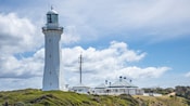 O Green Cape Lighthouse no Parque Nacional Beowa em Eden, Austrália