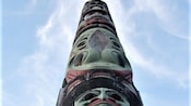 A totem pole in Sitka National Historical Park