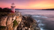 A lighthouse on a coastal clif
