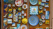 Traditional ceramic pieces in a souvenir shop in Sorrento