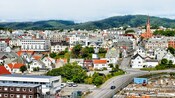 Un paisaje urbano de Haugesund, Noruega 