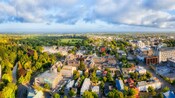 Vista panorâmica de Christchurch na Nova Zelândia