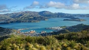 View of Lyttelton Harbour at Christchurch in New Zealand