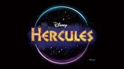 The logo for Disney Hercules with stylized lettering set against a starry circular backdrop