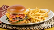 A Bacon Cheeseburger with fries from Harambe Market at Disney’s Animal Kingdom theme park