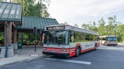 A bus at Disney's Wilderness Lodge bus depot
