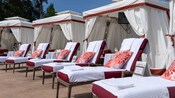 Private poolside rental cabanas and lounge chairs at Disney’s Grand Floridian Resort & Spa