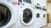 A laundry facility with washers and dryers