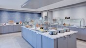 Breakfast buffet with hot and cold food choices at Homewood Suites by Hilton Anaheim Maingate Area