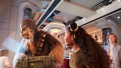 A child encounters Chewbacca aboard the Halcyon starcruiser