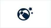An icon of a ball and two stars