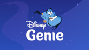 Logotipo do Disney Genie com o rosto do Genie, da Disney