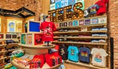 A shop with Disney themed merchandise