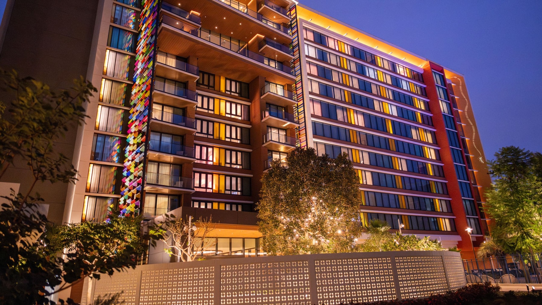 A tower of The Villas at Disneyland Hotel