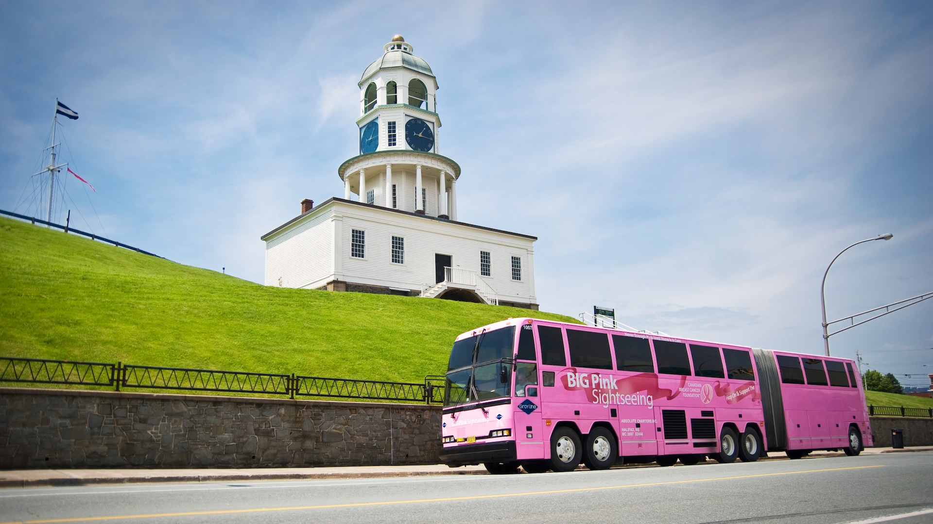 big pink bus tour halifax nova scotia