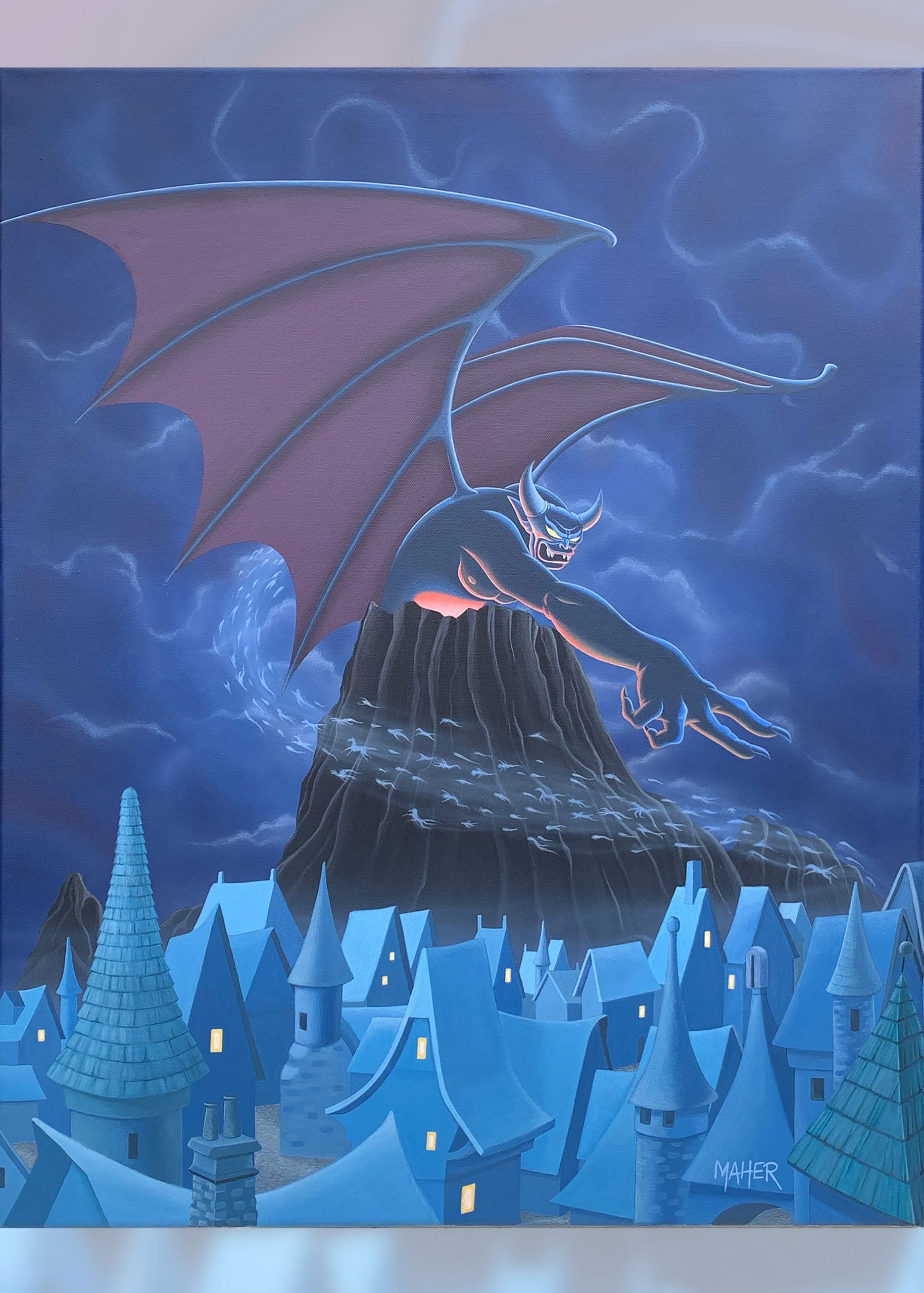 A painting, Prince of Darkness, depicts Chernabog from the Disney animated film Fantasia