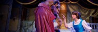Belle arguing with the Beast during a performance of Beauty and the Beast Live on Stage