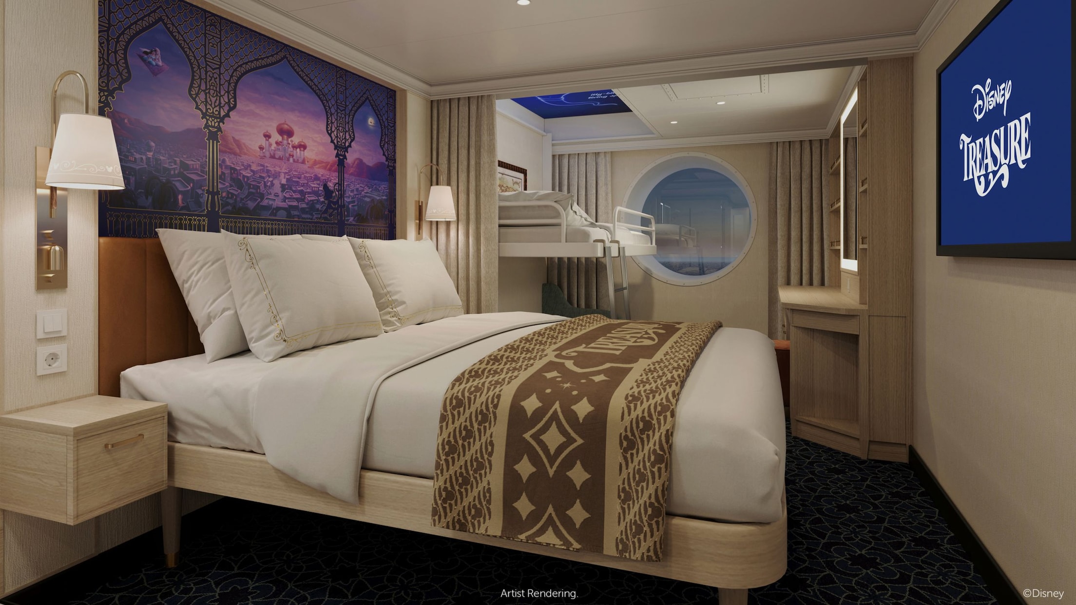 Disney Treasure Oceanview Staterooms - Ocean 04 3550x2220 D 16x9 