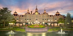 The entrance to the regal Disneyland Hotel at Disneyland Paris The entrance to the regal Disneyland Hotel at Disneyland Paris
