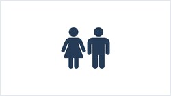 An icon of a woman and a man, representing restrooms