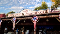 Sign for Shooting Exposition, a Disneyland attraction
