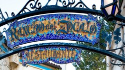 Entrance sign: Rancho del Zocalo Restaurante, a Disneyland Park Mexican restaurant