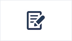 An icon of a pen and paper, symbolizing a notary