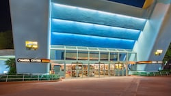 Panoramic view of Camera Center façade in World Celebration at Epcot