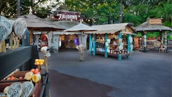 Village Traders and surrounding kiosks at The Outpost at Epcot World Showcase