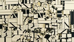 Graphic artwork featuring stacks of Jo Malone London signature boxes