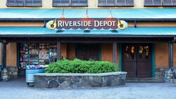 The entrance of the Riverside Depot shop at Disney’s Animal Kingdom theme park