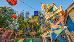 Goofy’s How to Play Yard featuring a playground in Mickey’s Toontown at Disneyland Park