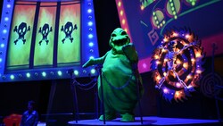 Oogie Boogie on stage at Oogie Boogie Bash at Disney’s California Adventure Park
